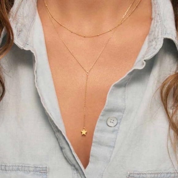 GOLD Aria Star Light Layered Necklace - Picture 5 of 5